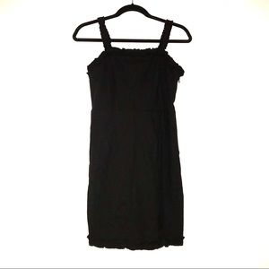 Urban outfitters black ruffle strap mini dress